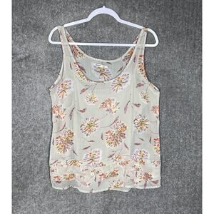 Old Navy Floral Tiered Hem Tank Top‎ Womens Size Large Scoop Neck Lined